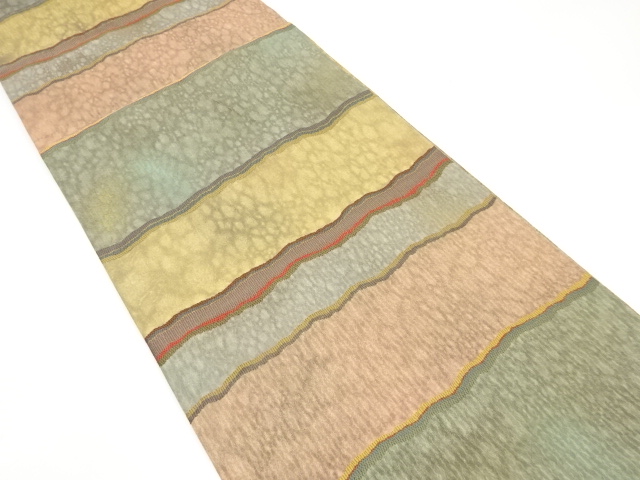 JAPANESE FUKURO OBI / WOVEN WAVY STRIPE